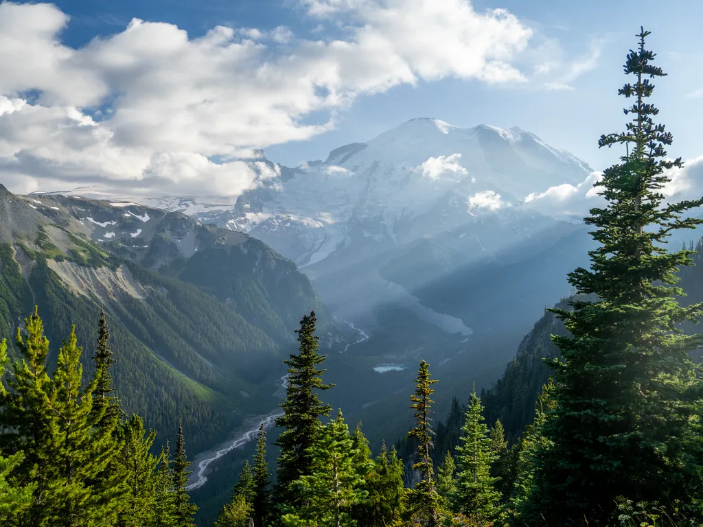 Mountain valley landscape in Washington.